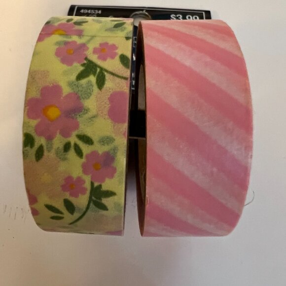 Washi Decorative Tape Bundle Decorative Craft Supply Floral Stripe Pattern 6 TL - Picture 3 of 5